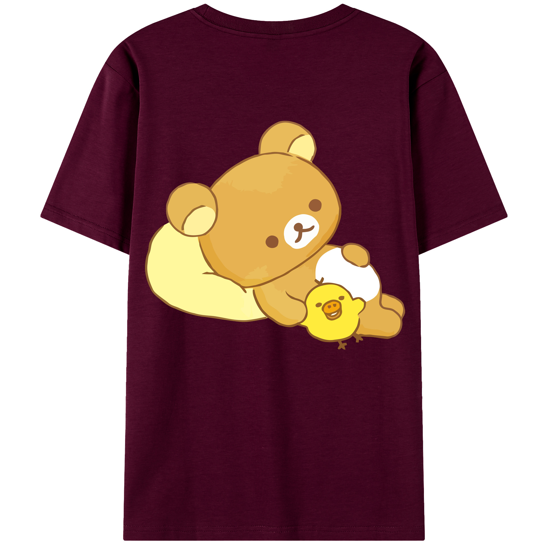 （画像用） リラックマ リラックマ キイロイトリ Rilakkuma Korilakkuma Kiiroitori レディース半袖Tシャツ(バックプリント)